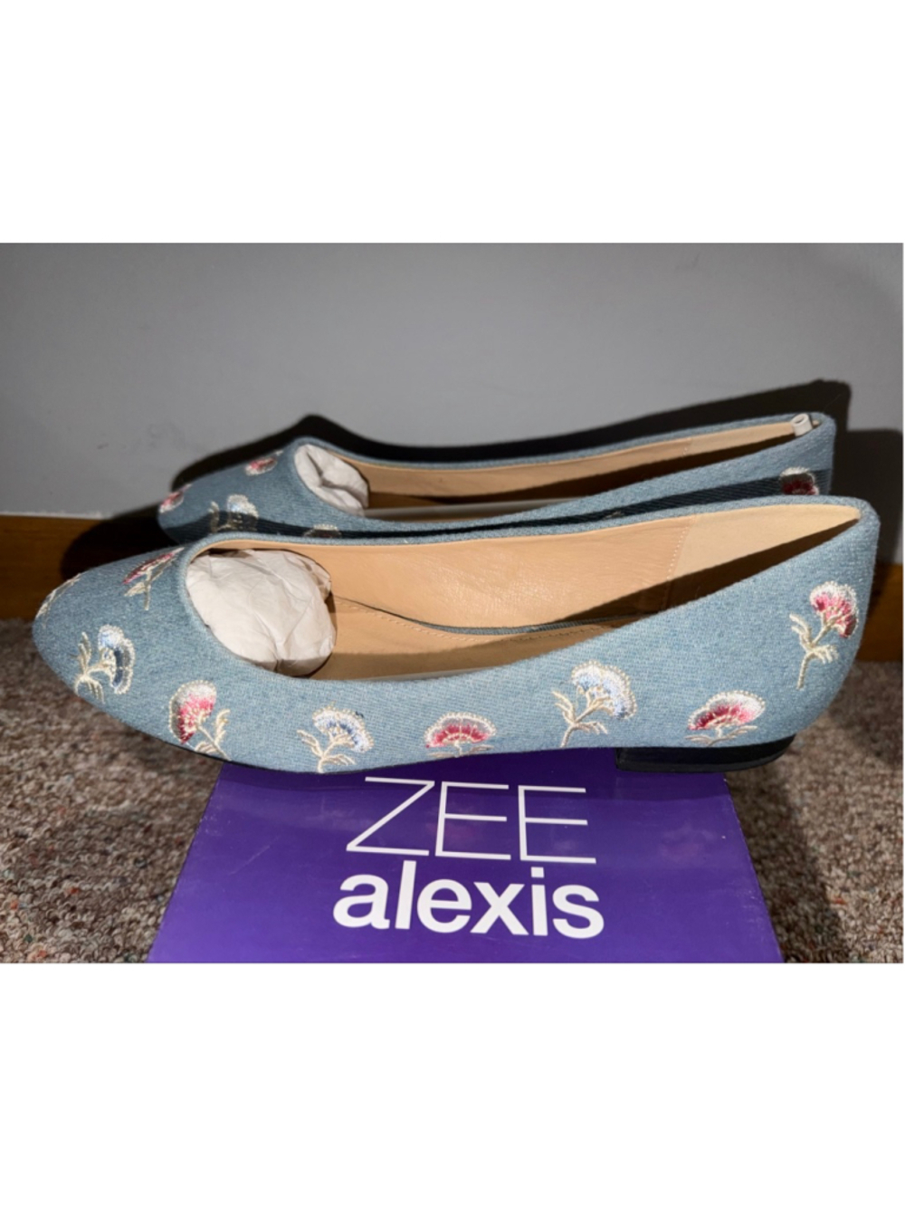 Serengeti Size 37 Embroidered Floral Flats Slip On Bridgerton Ghibli Vtg Shoe - Picture 4 of 10